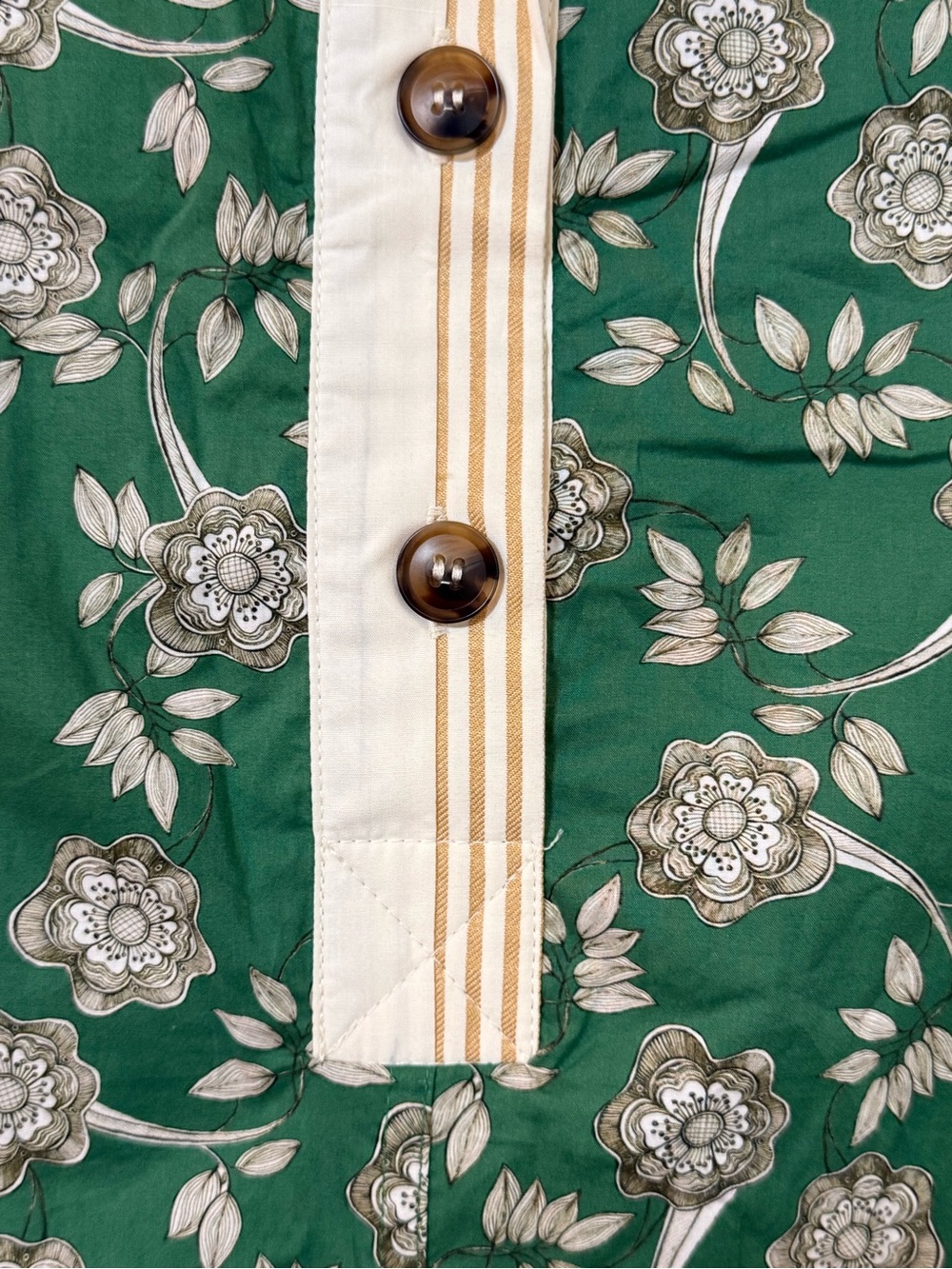 Entro Green Floral Contrast Trim Shirt Dress S - Picture 4 of 5